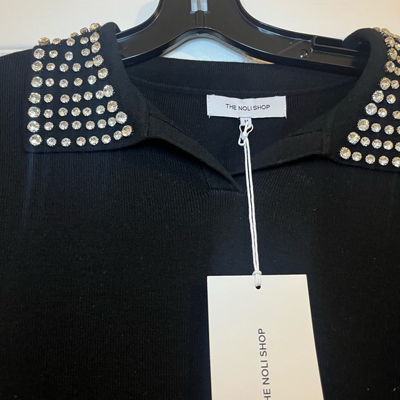 Noli Shop Crystal Polo Sweater - New With Tags - Picture 3 of 7